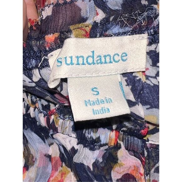 Sundance S Clarisse Floral Dress flutter sleeves smocked waist tiered hem - Picture 7 of 7